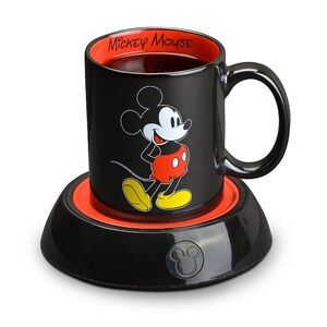 Disney’s Mickey Mouse Black and Red Mug warmer and Mug Set Collectable